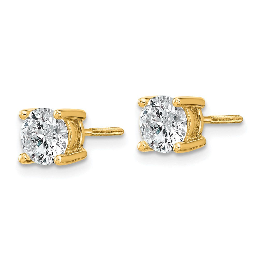 14k Yellow Gold 1 1/2 CTW Lab Grown Diamond Stud Earrings Screwback