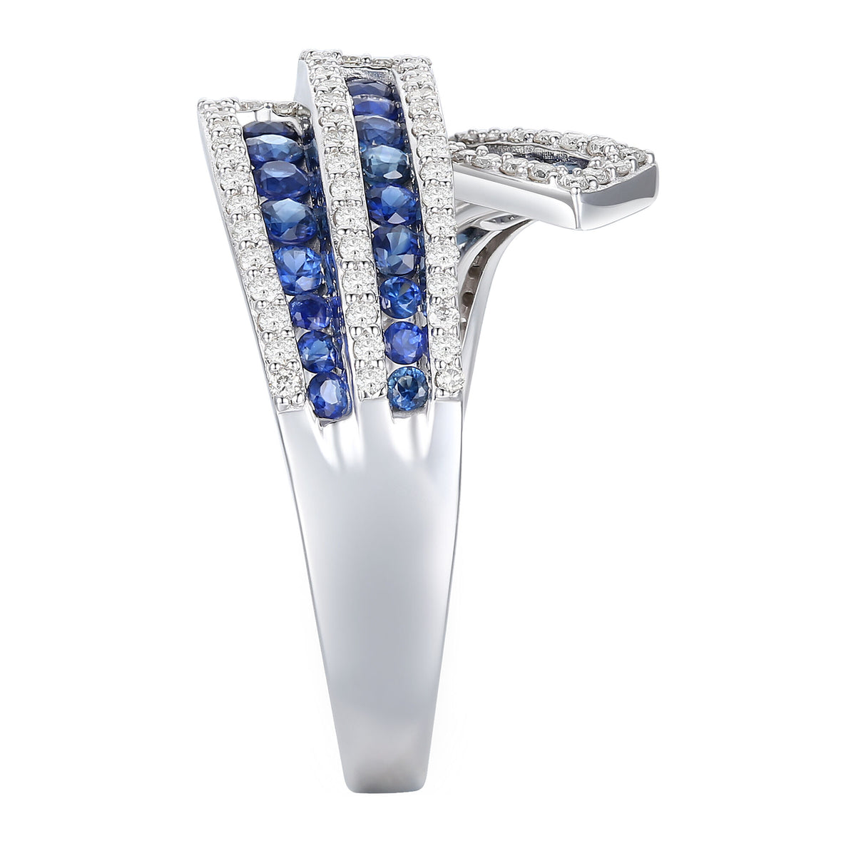 Blue Sapphire and Diamond Ring in 10K White Gold (1/2 ct. tw.)