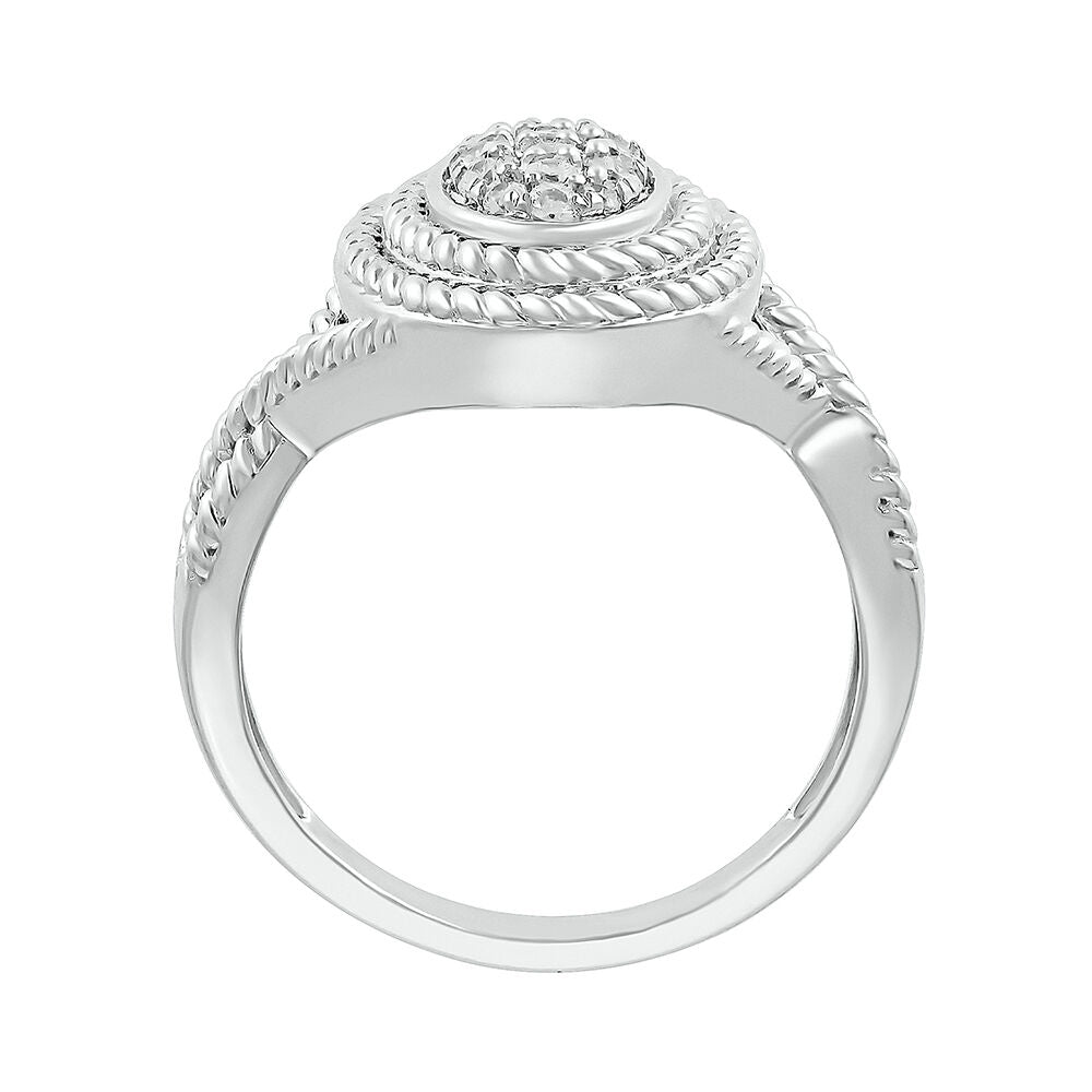 Diamond Rope Twist Ring in Sterling Silver (1/4 ct. tw.)