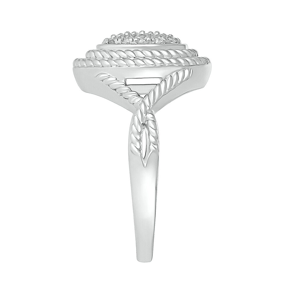 Diamond Rope Twist Ring in Sterling Silver (1/4 ct. tw.)
