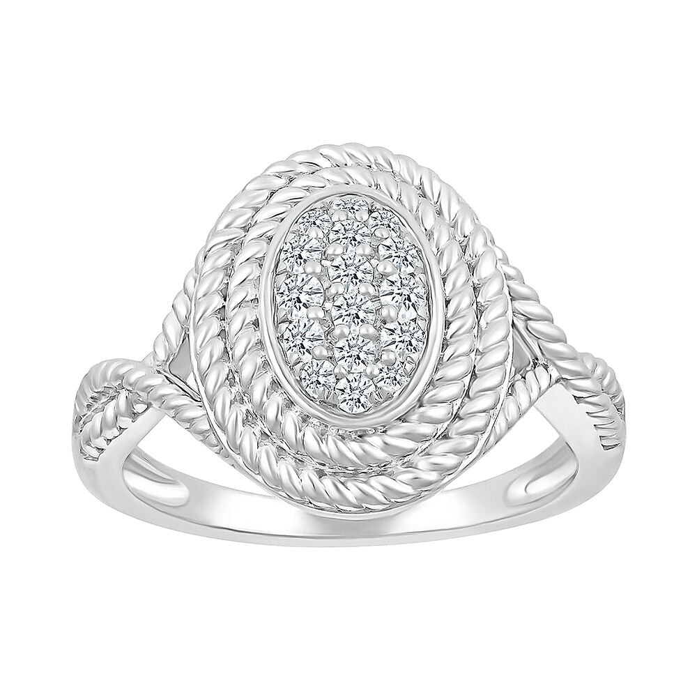 Diamond Rope Twist Ring in Sterling Silver (1/4 ct. tw.)