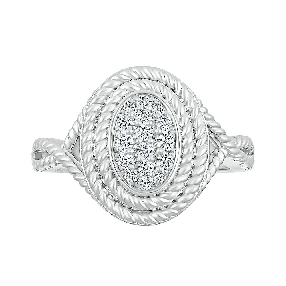 Diamond Rope Twist Ring in Sterling Silver (1/4 ct. tw.)