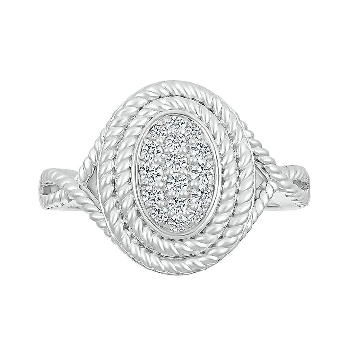 Diamond Rope Twist Ring in Sterling Silver (1/4 ct. tw.)