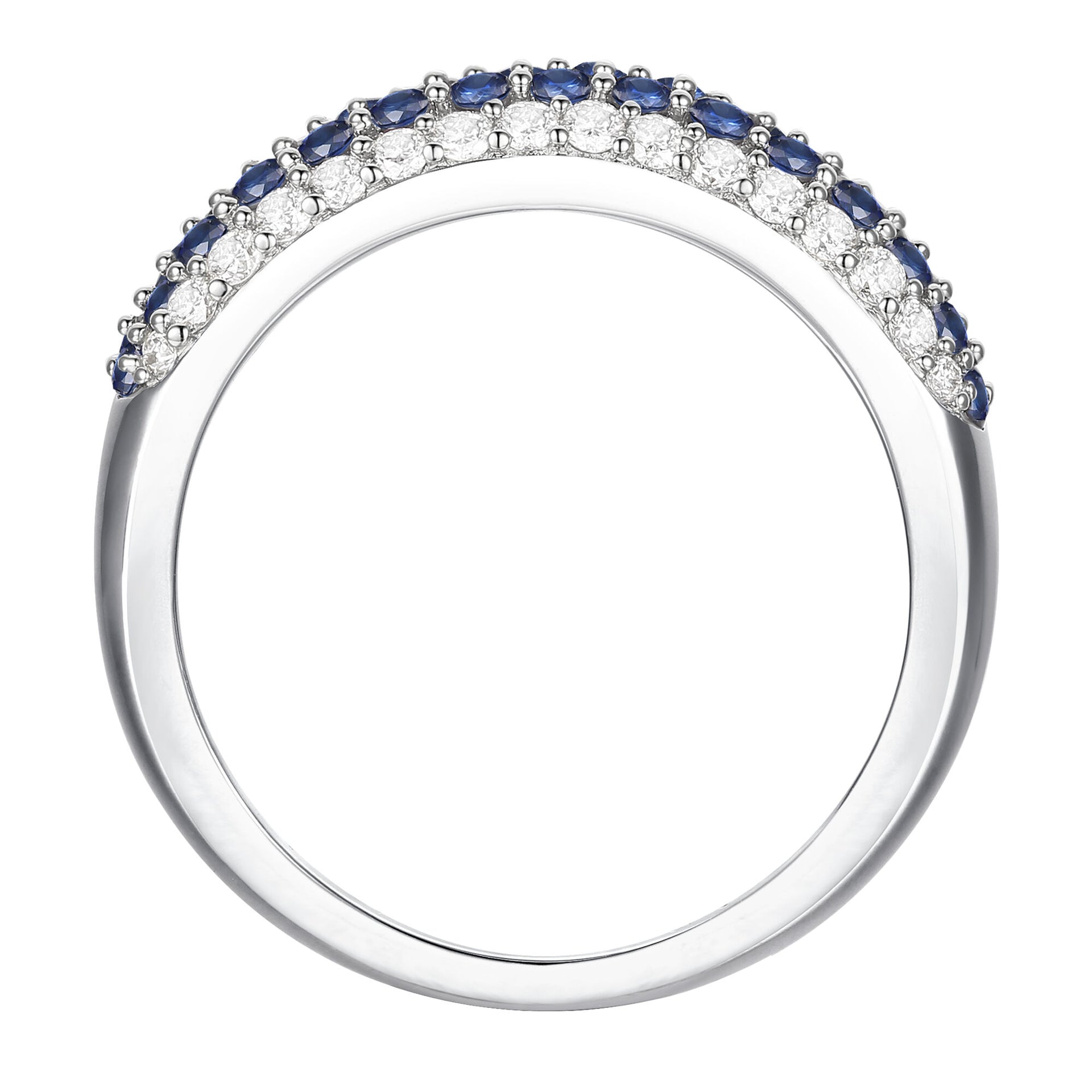 Blue Sapphire and Diamond Ring in 10K White Gold (3/8 ct. tw.)