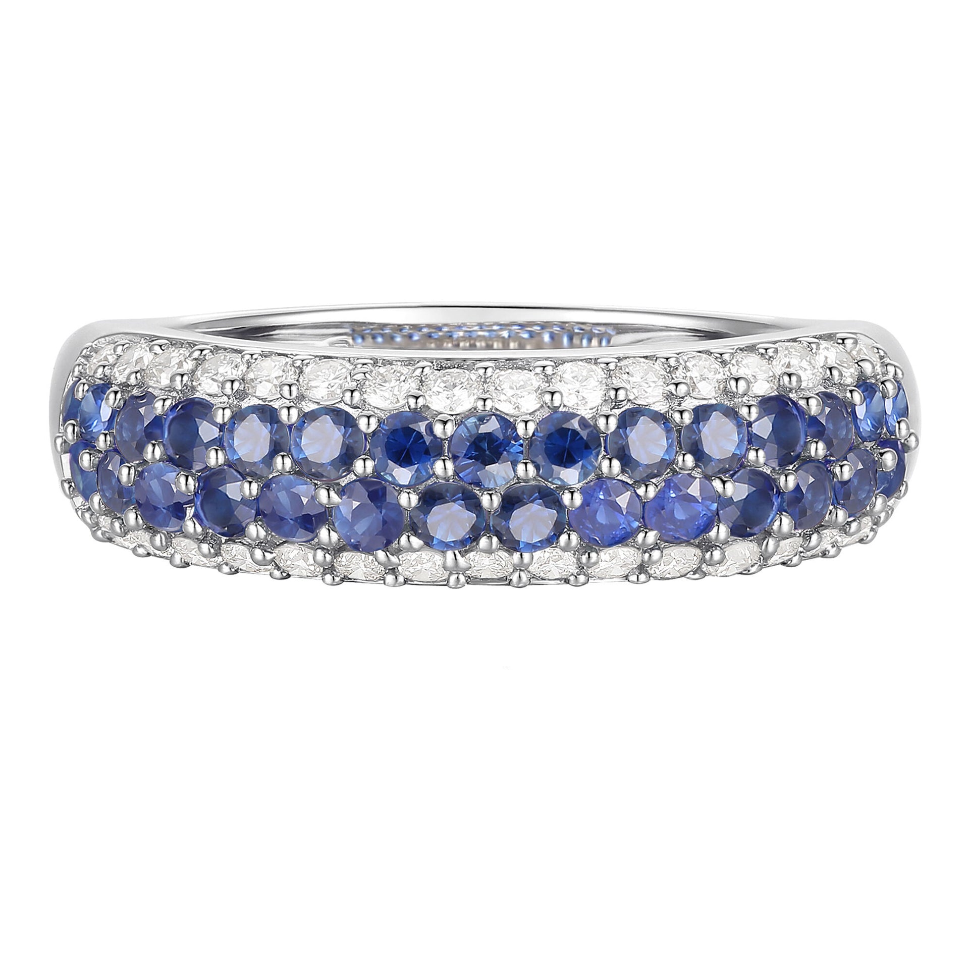 Blue Sapphire and Diamond Ring in 10K White Gold (3/8 ct. tw.)