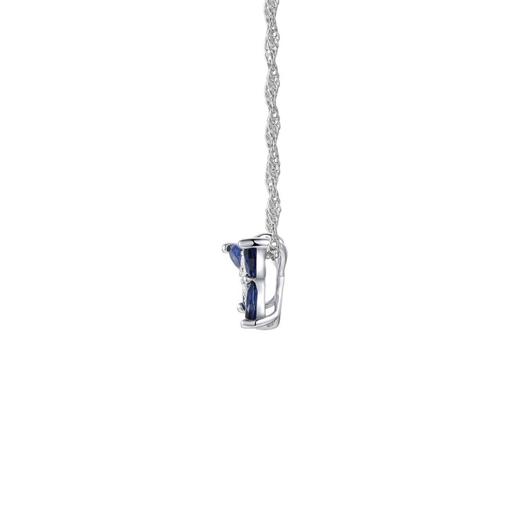 Lab Created Blue Sapphire Butterfly Pendant in Sterling Silver
