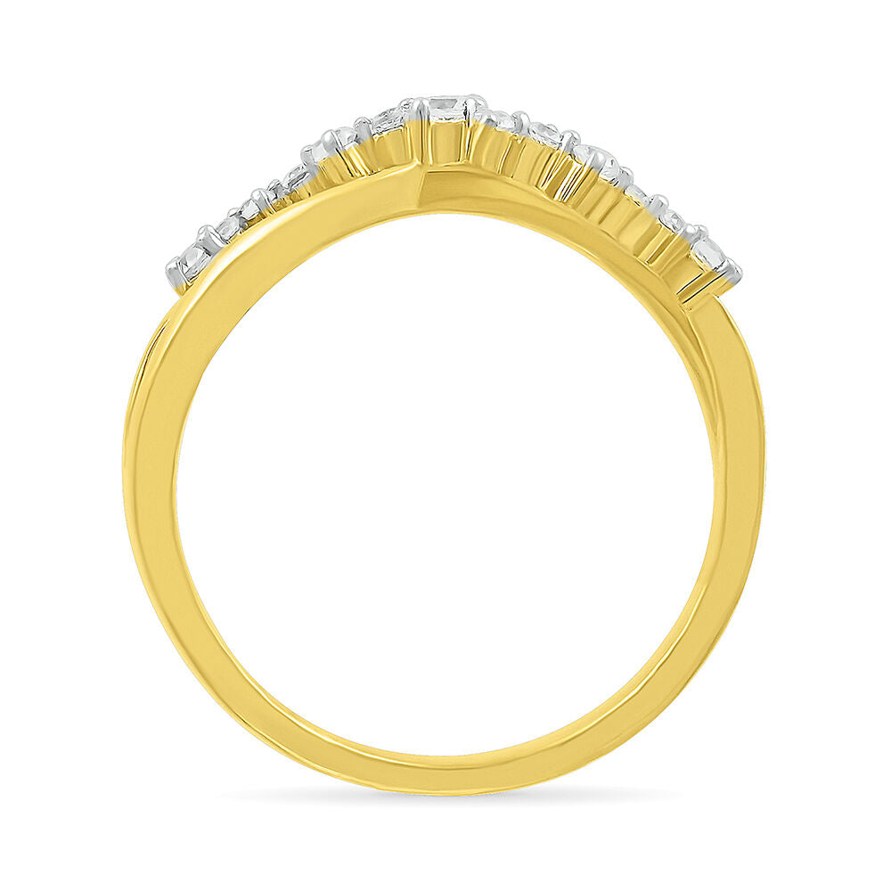 Diamond Twist Ring in 10K Yellow Gold (1/5 ct. tw.)