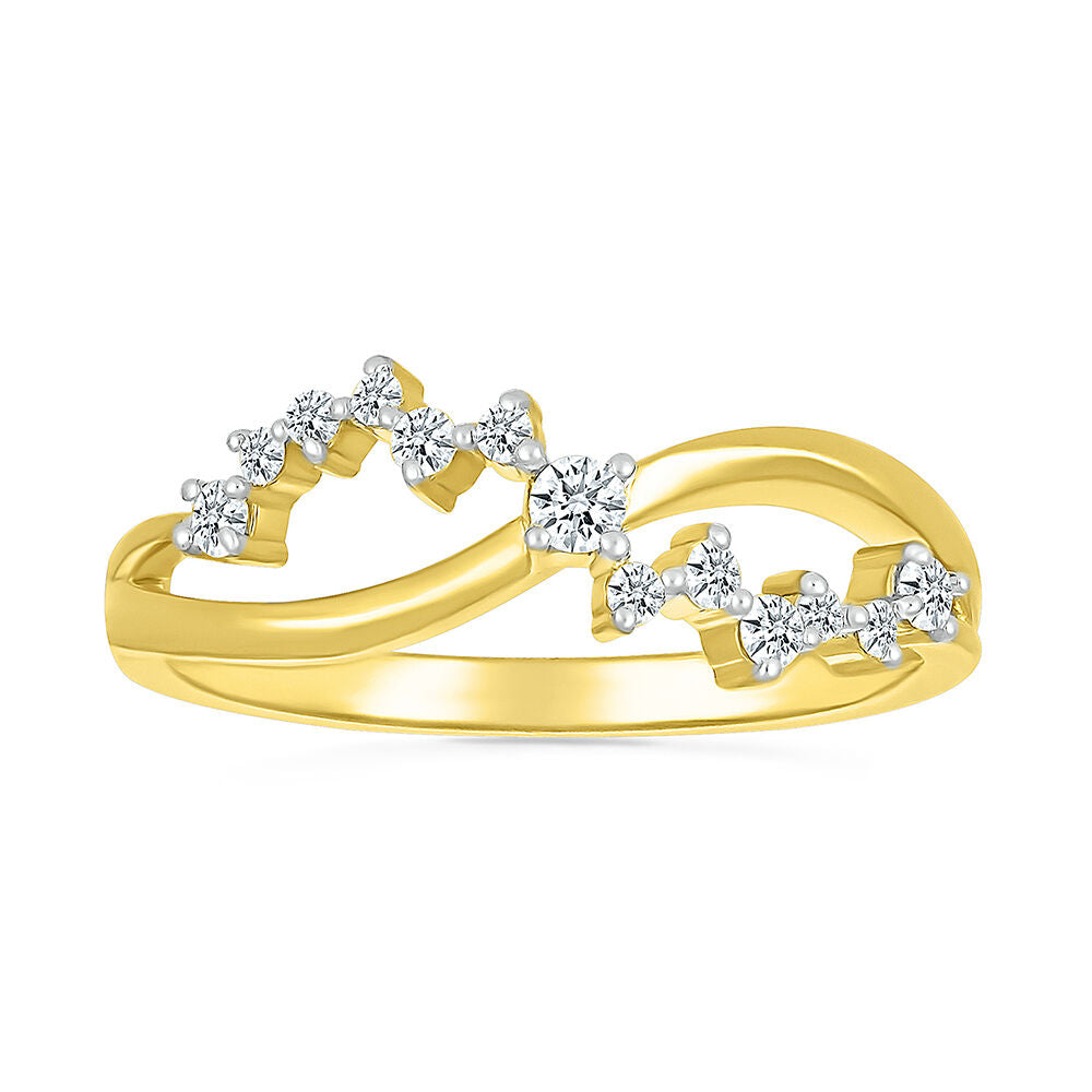 Diamond Twist Ring in 10K Yellow Gold (1/5 ct. tw.)