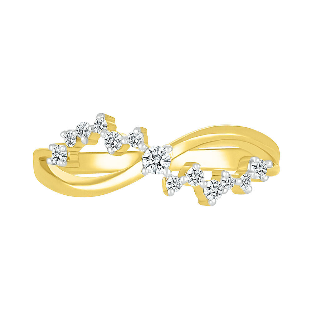 Diamond Twist Ring in 10K Yellow Gold (1/5 ct. tw.)