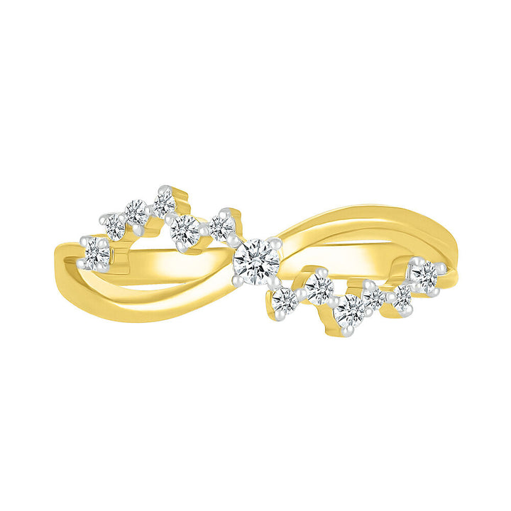 Diamond Twist Ring in 10K Yellow Gold (1/5 ct. tw.)