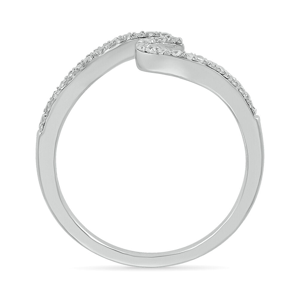Diamond Wave Ring in Sterling Silver (1/7 ct. tw.)