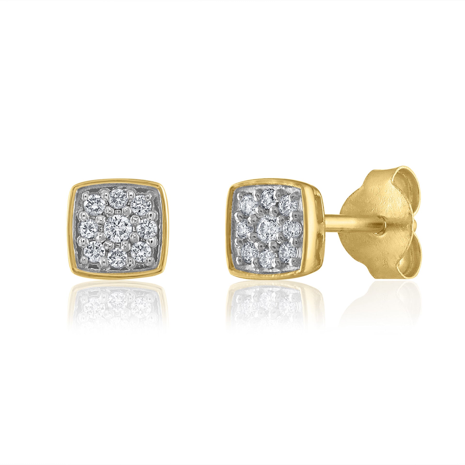 Diamond Earrings in 14K Yellow Gold (1/10 ct. tw.)