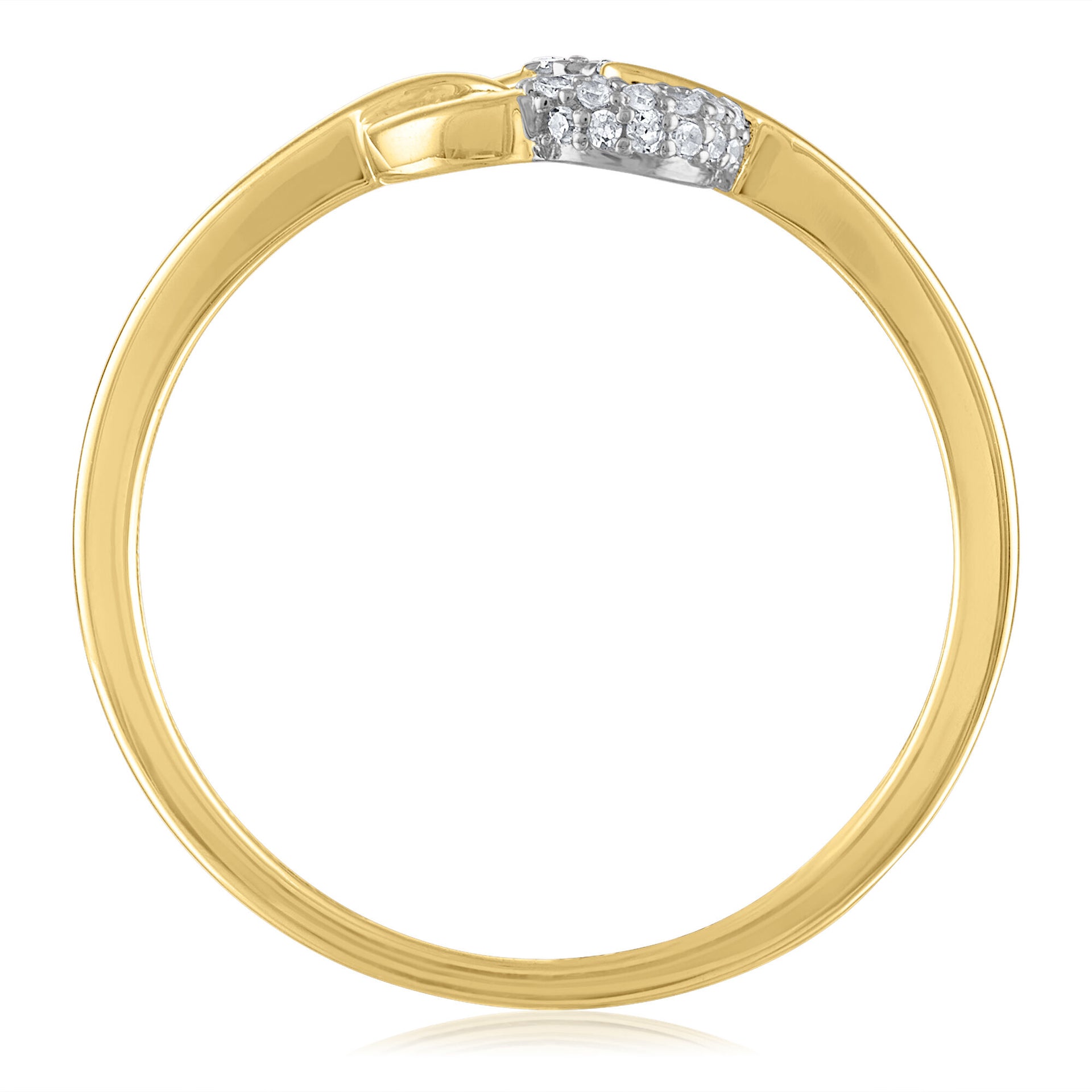 Diamond Open Heart Ring in 14K yellow Gold (1/10 ct. tw.)