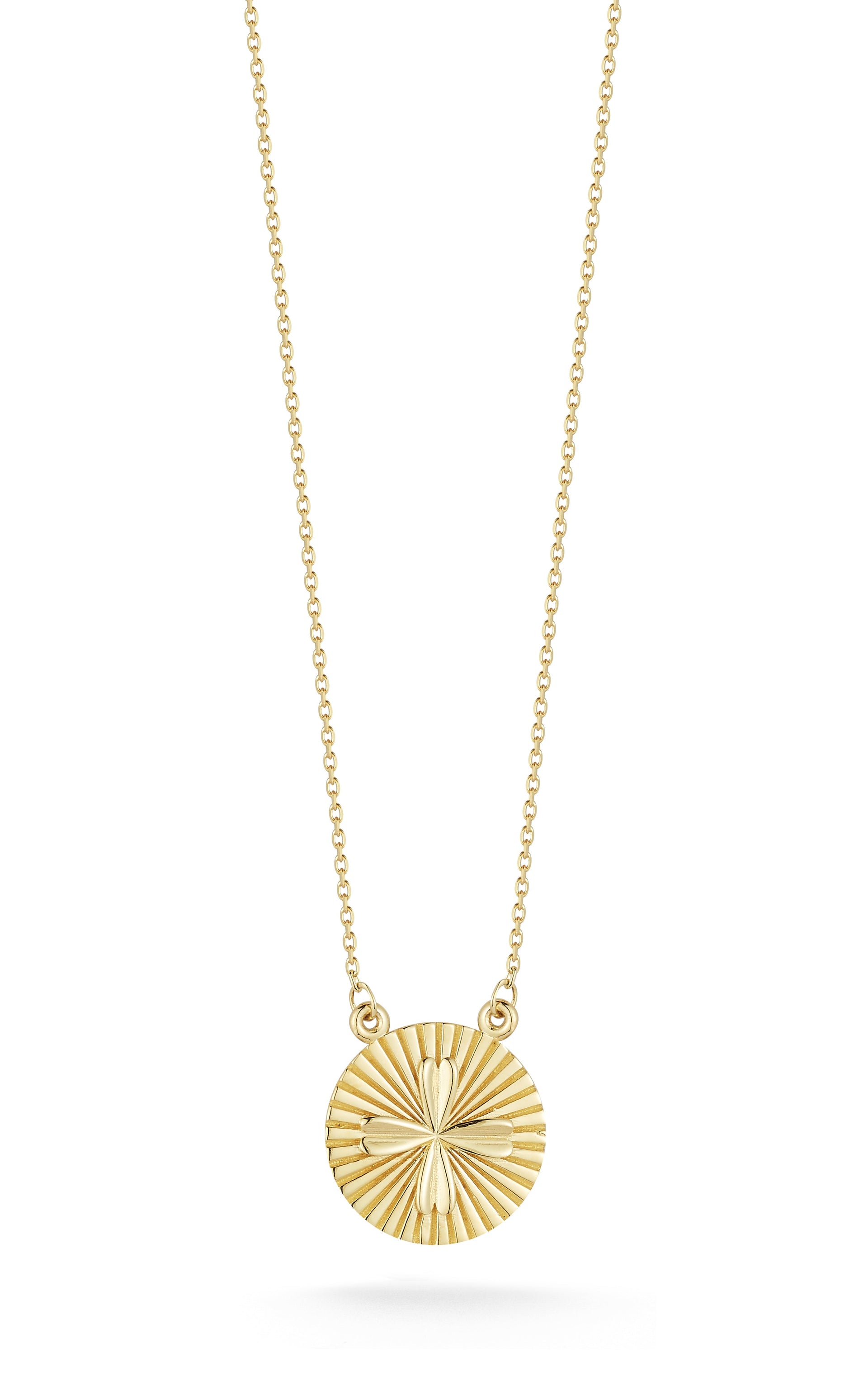 14K Gold Clover Medallion Necklace