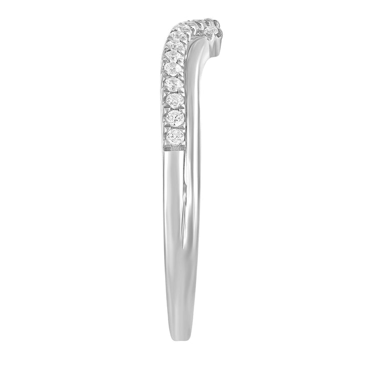 Diamond Contour Band in 10K White Gold (1/7 ct. tw.)
