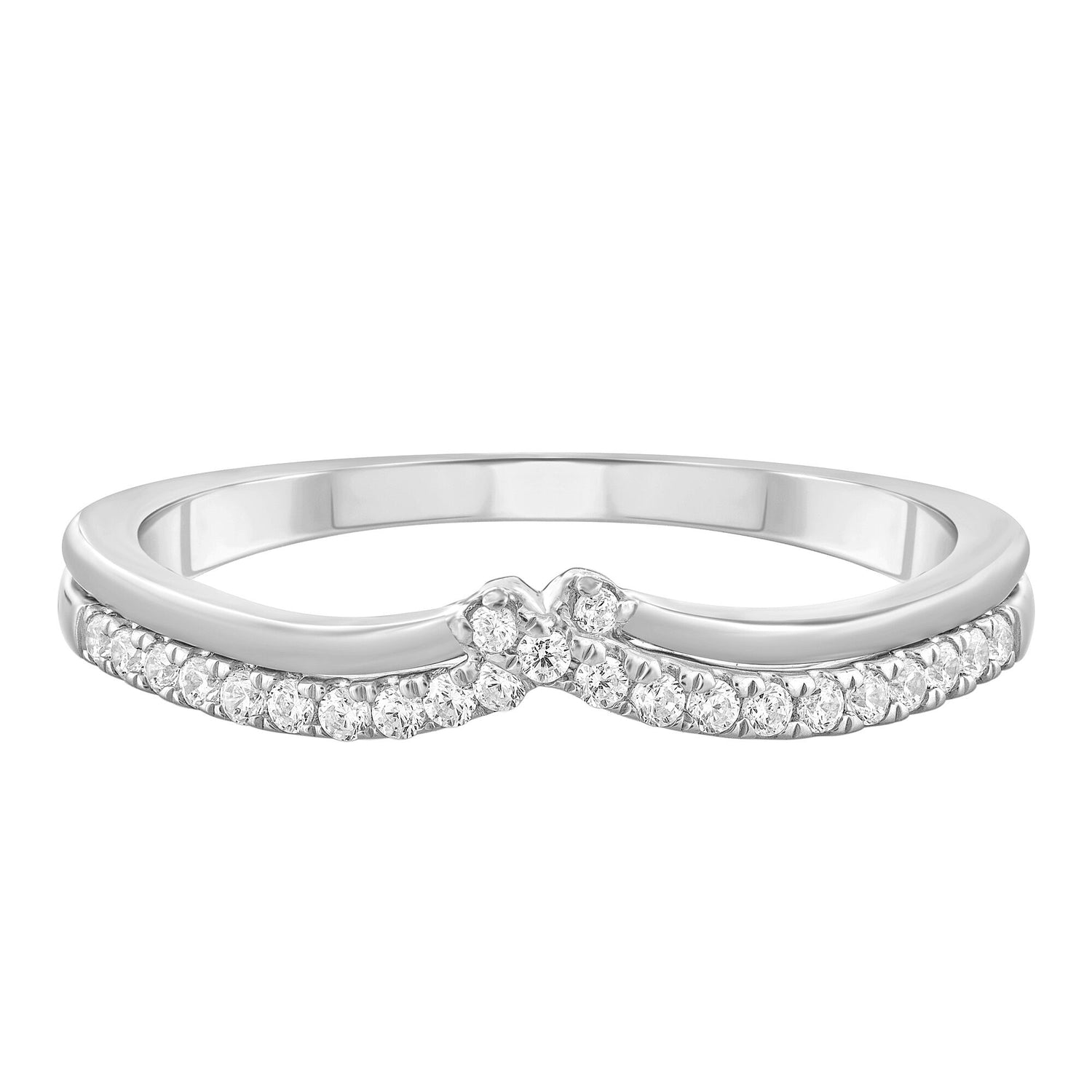 Diamond Contour Band in 10K White Gold (1/7 ct. tw.)