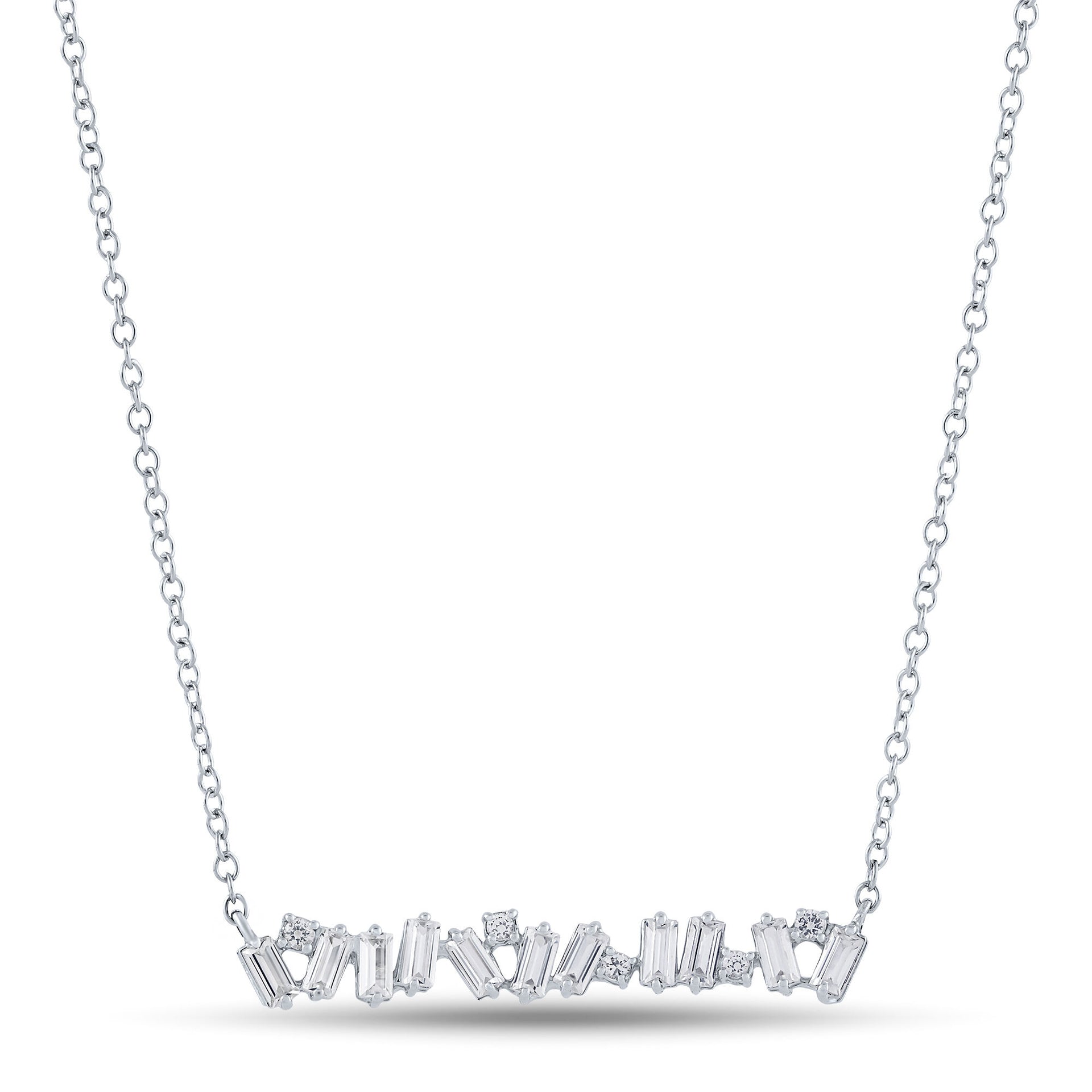 Lab-Created White Sapphire Pendant in Sterling Silver