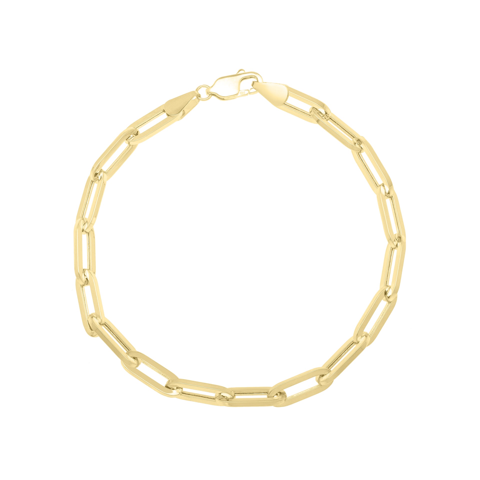 Paperclip Chain Bracelet in 14K Yellow Gold, 9"