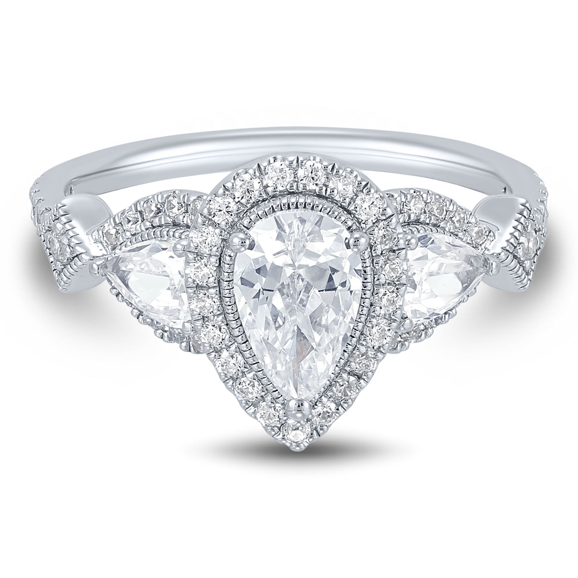 Lab Grown Diamond Engagement Ring in 10K White Gold (1 1/2 ct. tw.)