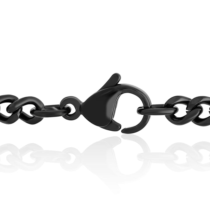 Cross Pendant with Black Diamond Accents in Black and Blue Ion-Plated Stainless Steel (1/4 ct. tw.)