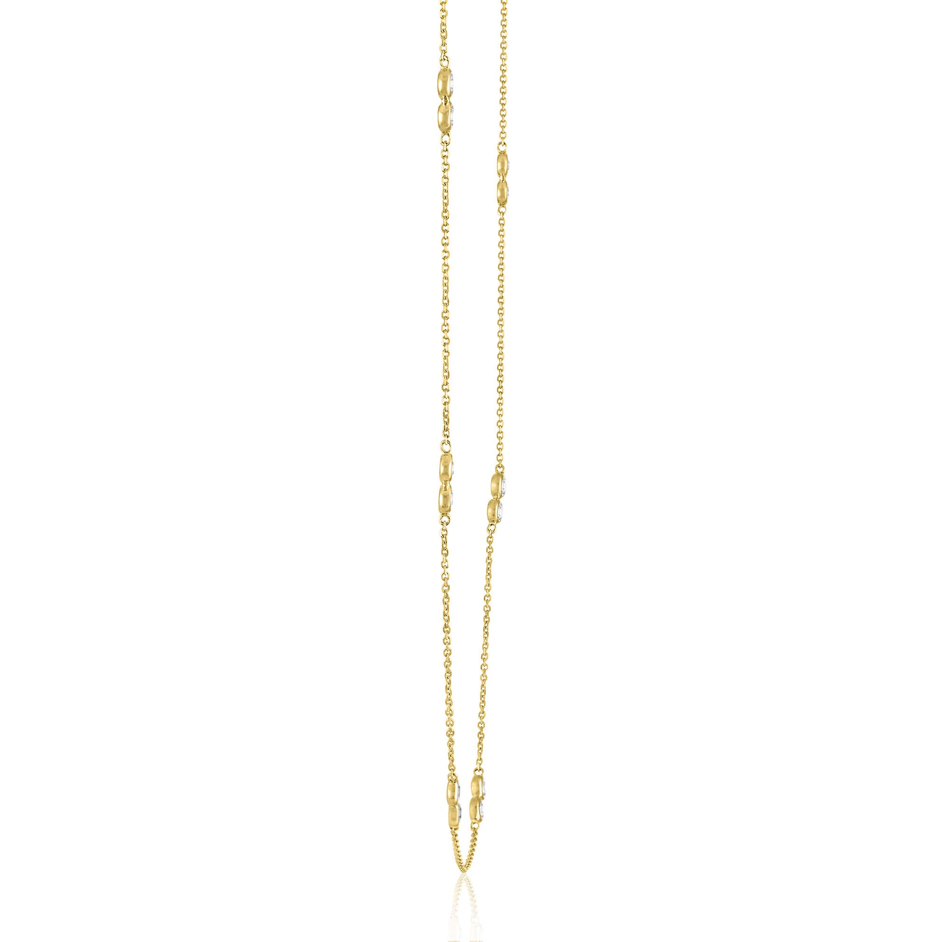 Diamond Double Bezel Adjustable Necklace in 10K Yellow Gold (1/4 ct. tw.)