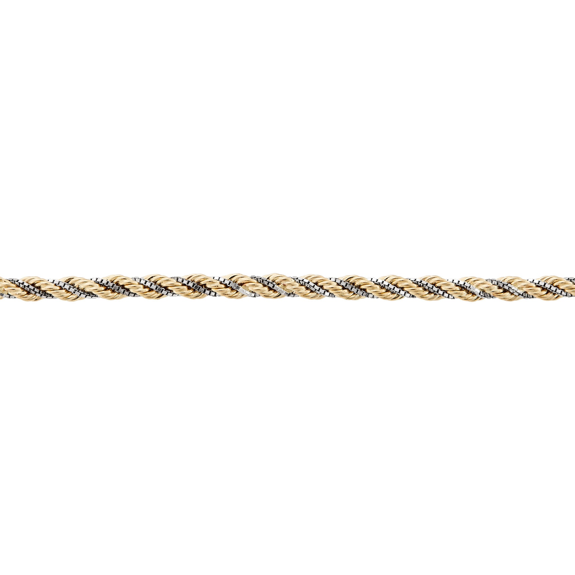 Twisted Rope Chain in 10K Yellow and White Gold