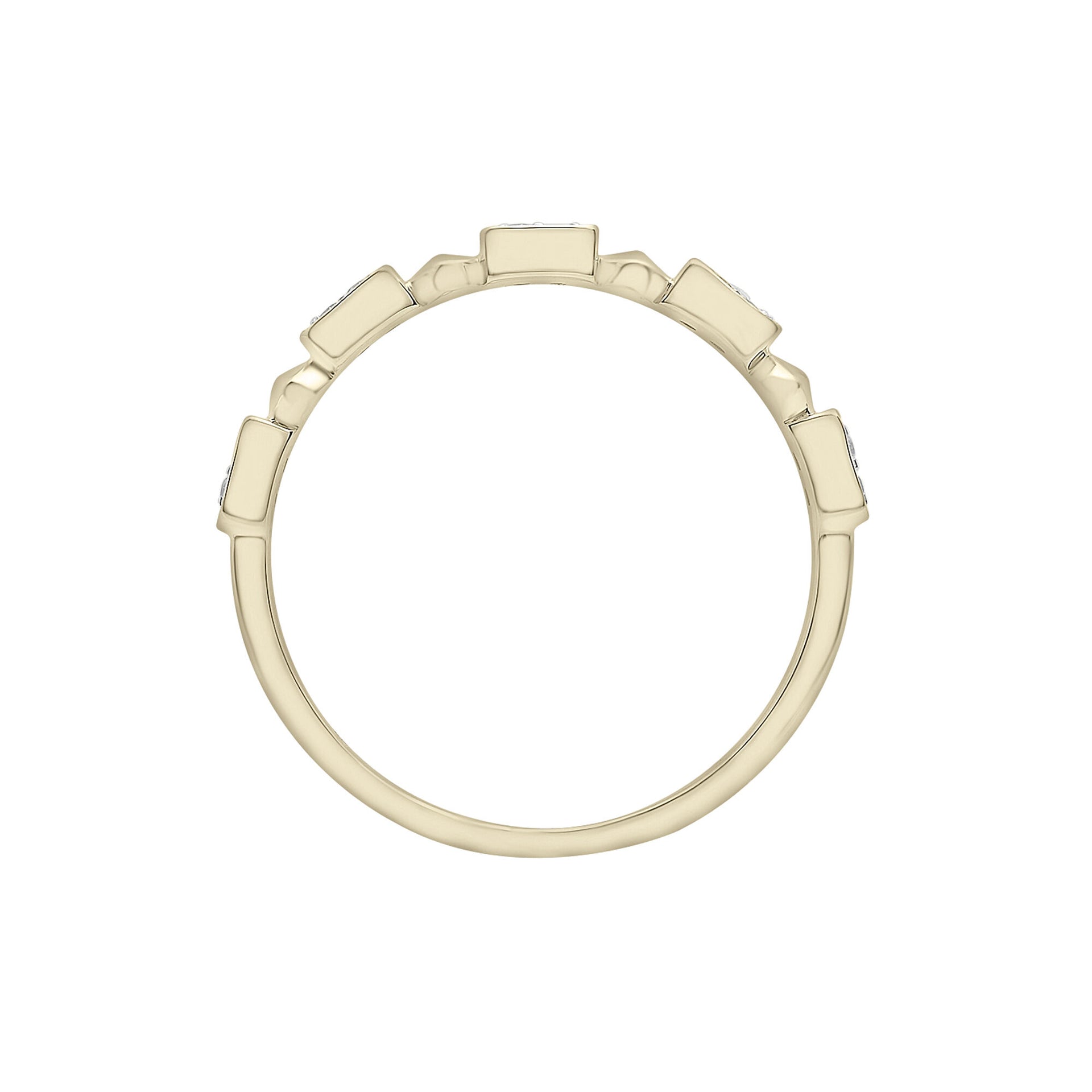 Diamond Accent Pyramid Stack Ring in 10K Yellow Gold