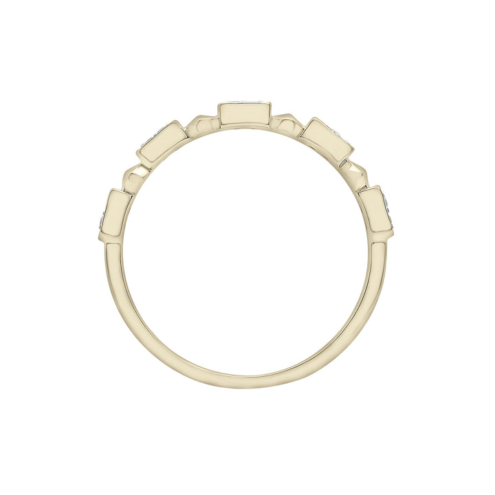 Diamond Accent Pyramid Stack Ring in 10K Yellow Gold