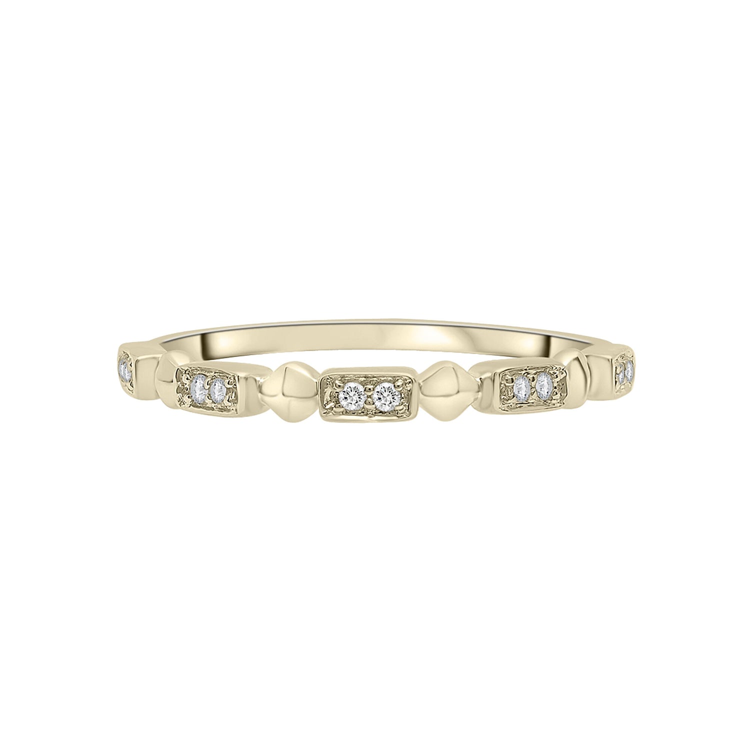 Diamond Accent Pyramid Stack Ring in 10K Yellow Gold