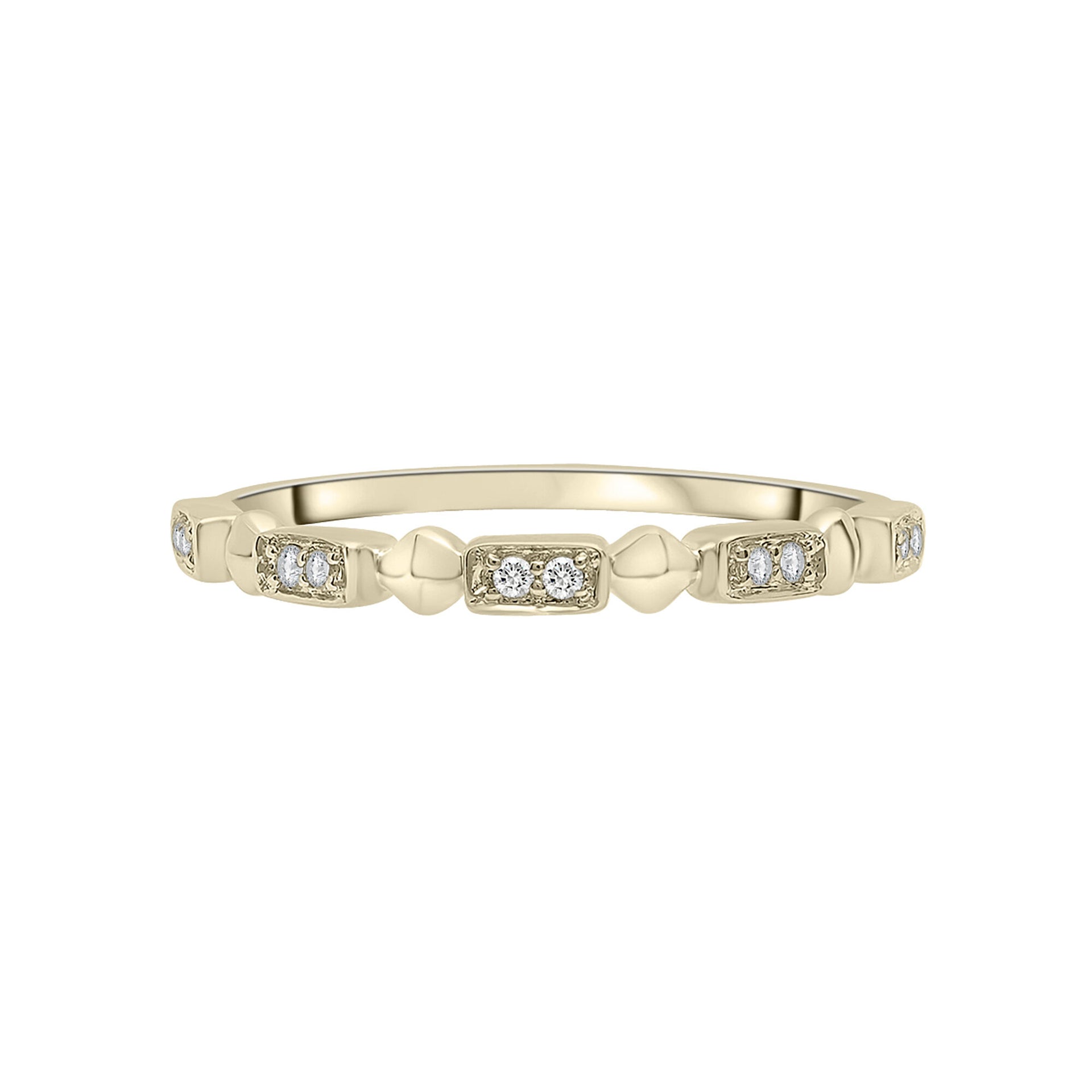 Diamond Accent Pyramid Stack Ring in 10K Yellow Gold