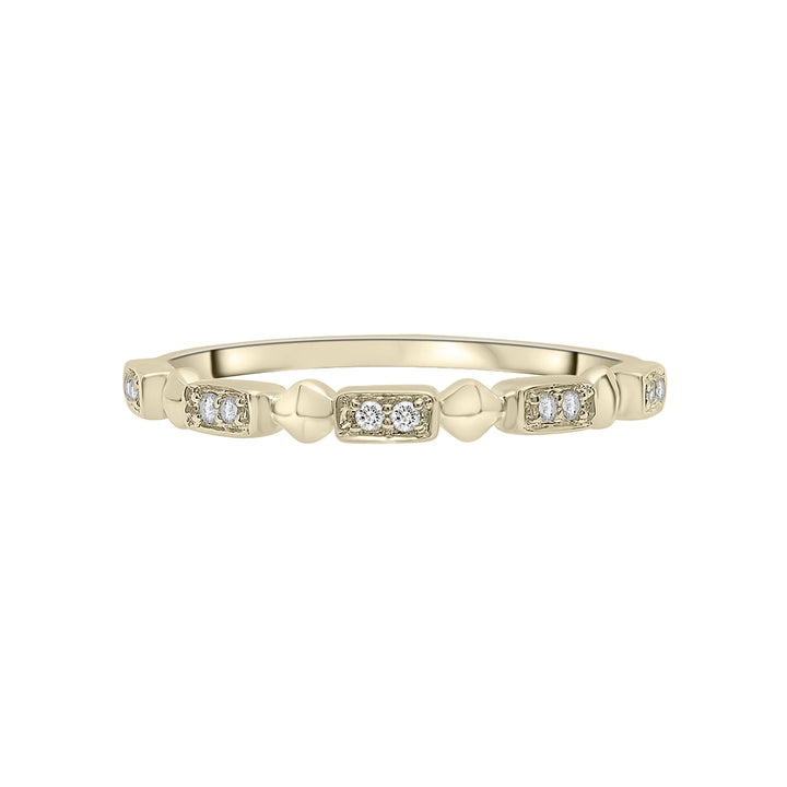 Diamond Accent Pyramid Stack Ring in 10K Yellow Gold