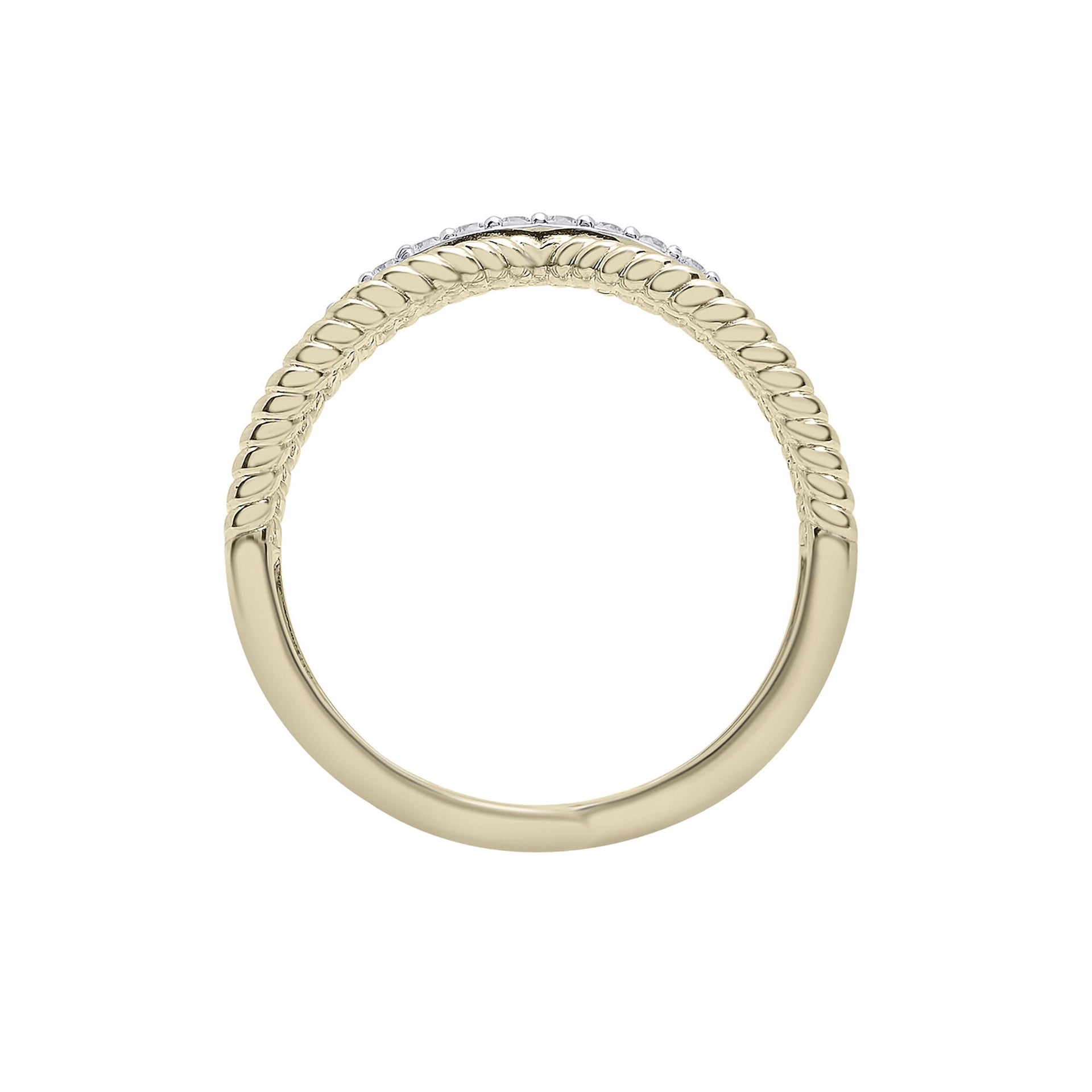 Diamond Crossover Band in 10K Yellow Gold (1/7 ct. tw.)