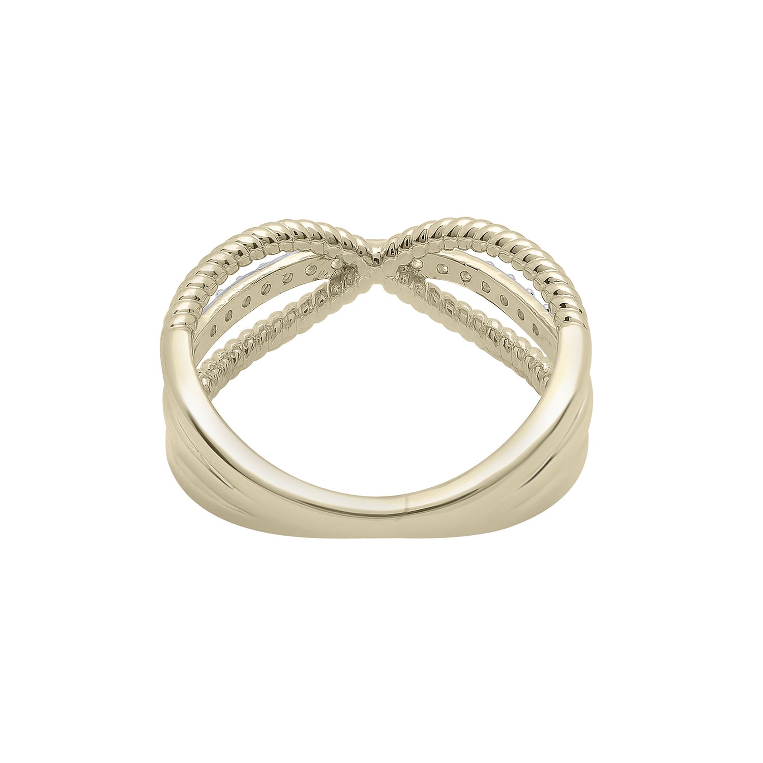 Diamond Crossover Band in 10K Yellow Gold (1/7 ct. tw.)
