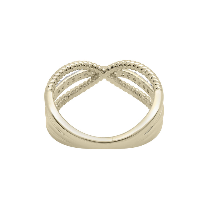 Diamond Crossover Band in 10K Yellow Gold (1/7 ct. tw.)