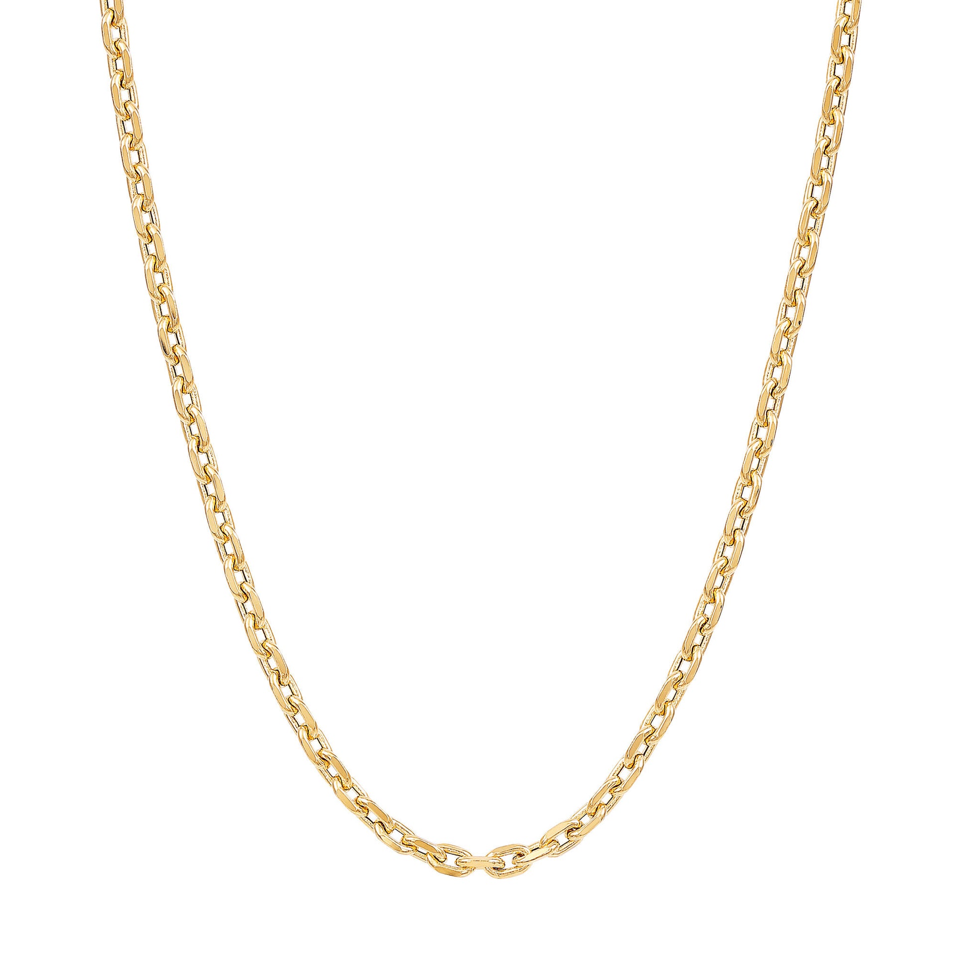 Hollow Link Chain in 14K Yellow Gold