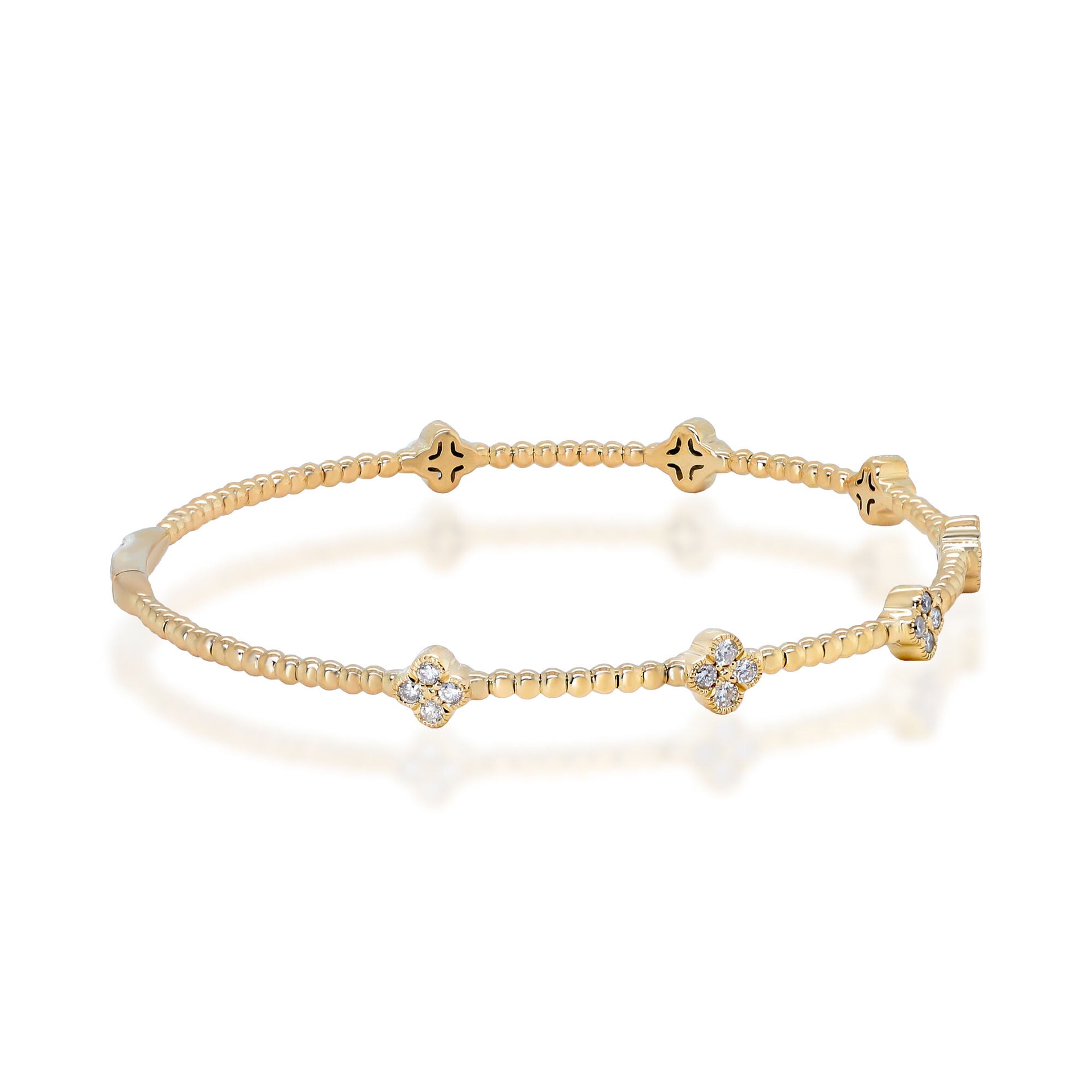 Diamond Flexible Bangle Bracelet in 14K Yellow Gold (3/8 ct. tw.)