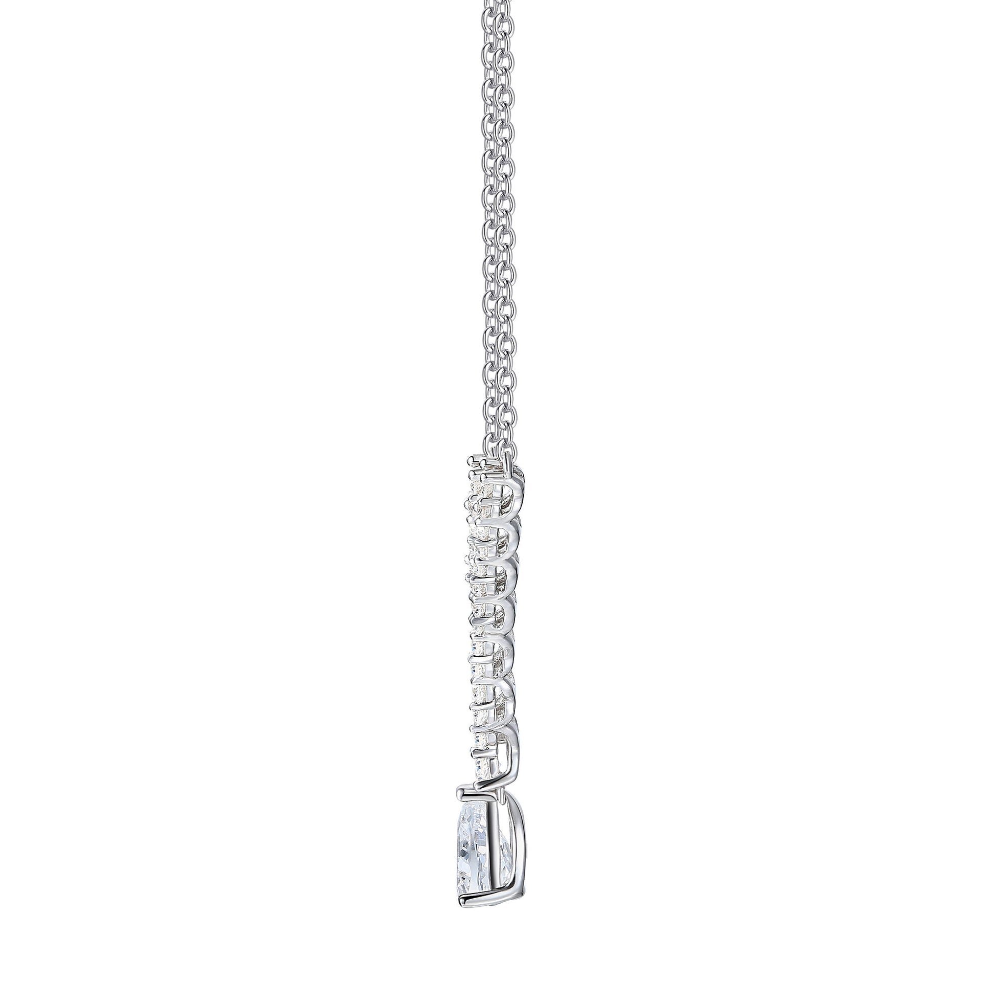 Lab-Created White Sapphire Necklace in Sterling Silver