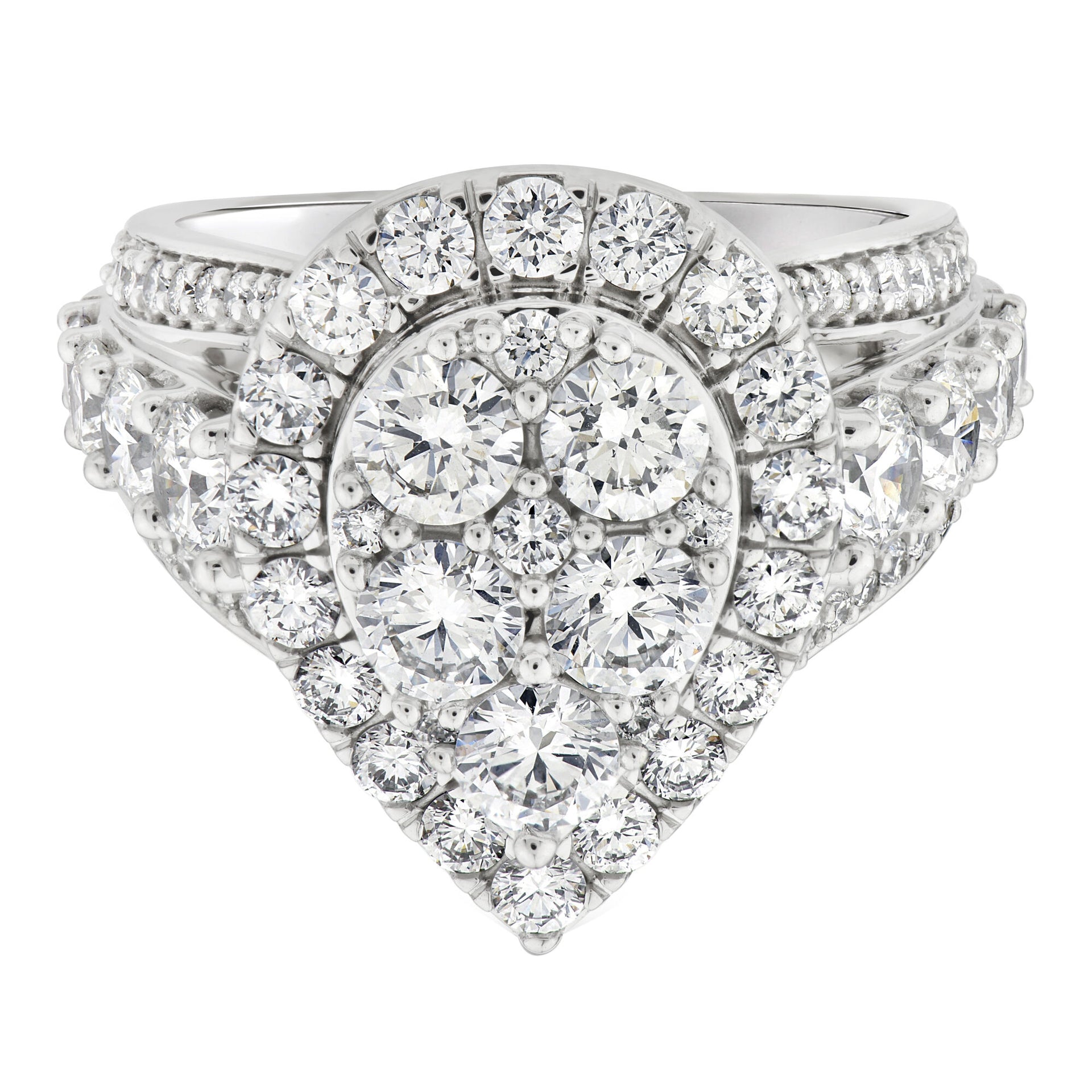 Lab Grown Diamond Pear-Shaped Engagement Ring in 10K White Gold (3 1/2 ct. tw.)