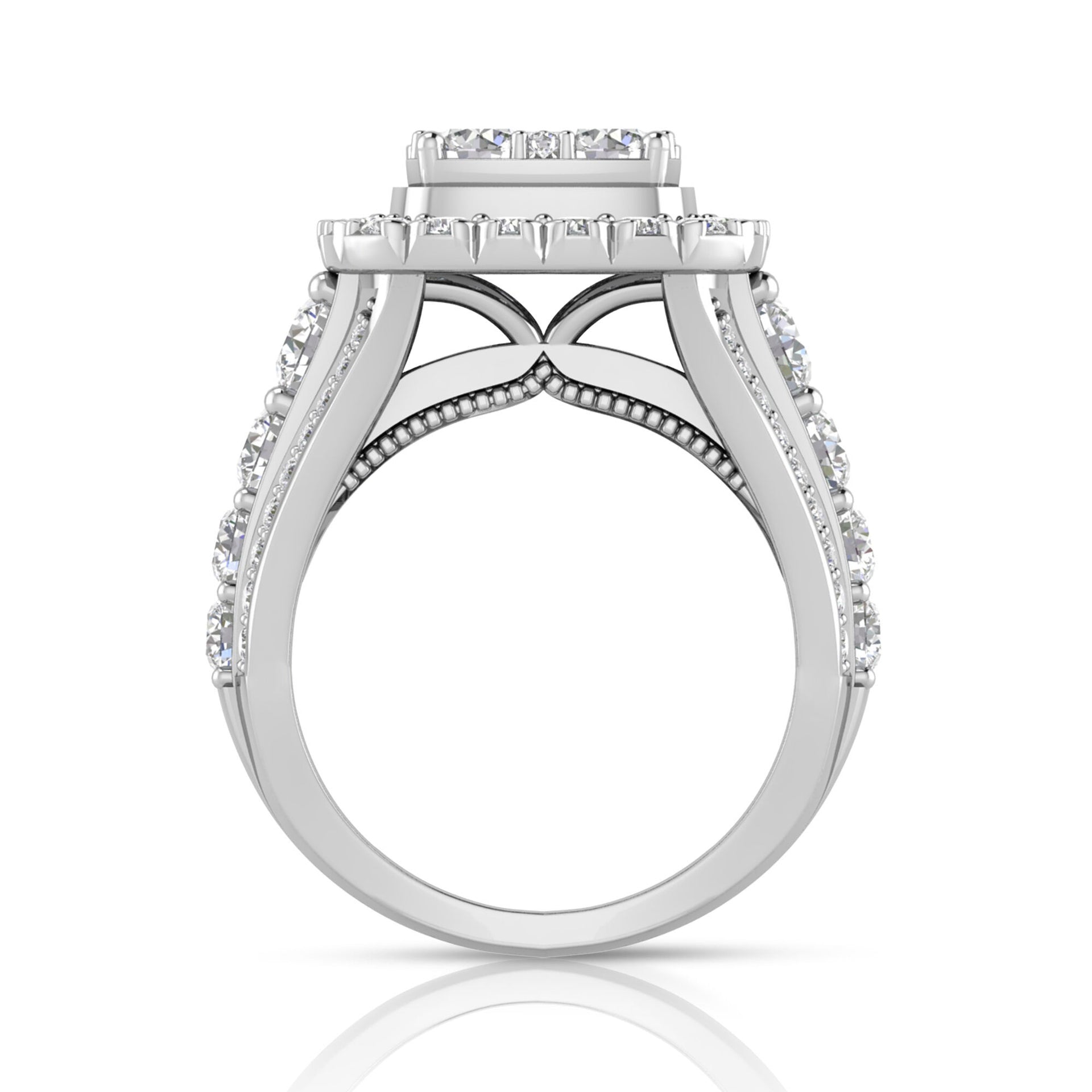 Lab Grown Diamond Engagement Ring in 10K White Gold (3 1/2 ct. tw.)
