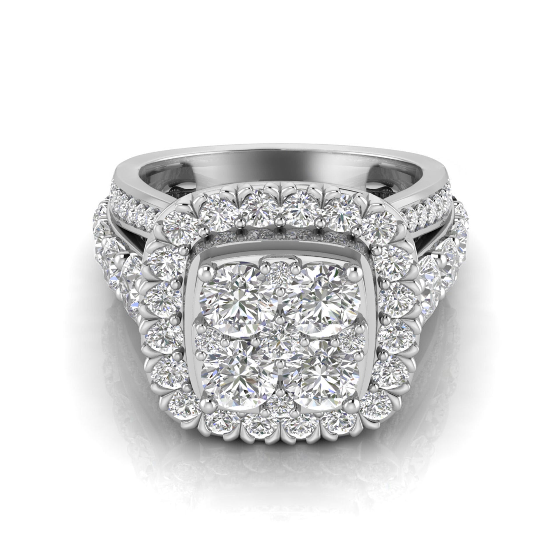 Lab Grown Diamond Engagement Ring in 10K White Gold (3 1/2 ct. tw.)