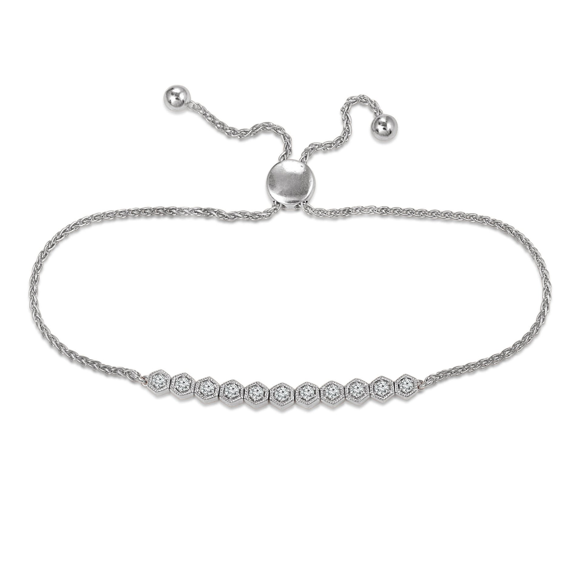 Diamond Bolo Bracelet in Sterling Silver (1/3 ct. tw.)