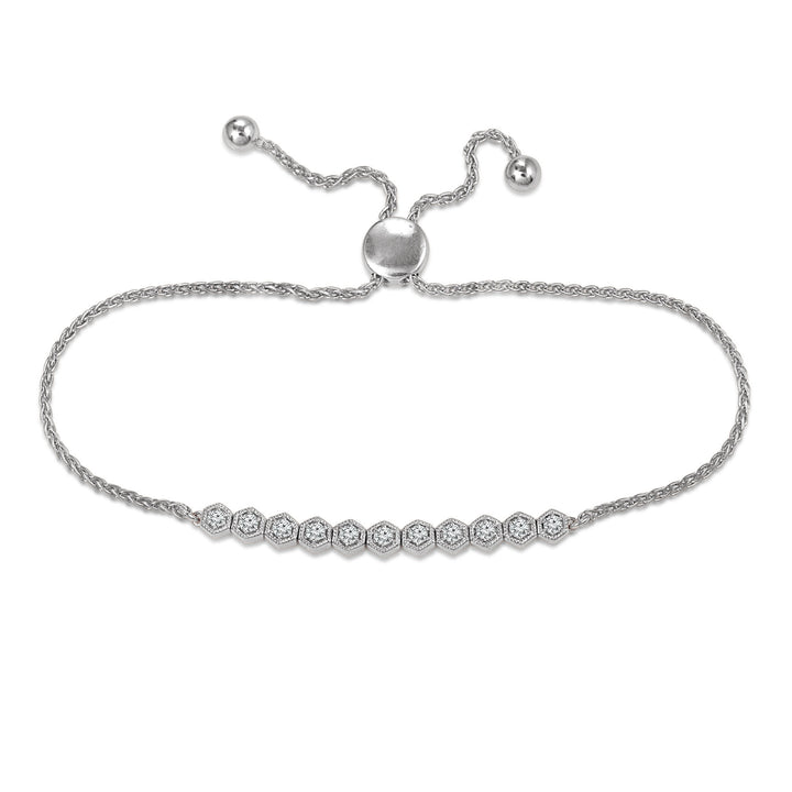 Diamond Bolo Bracelet in Sterling Silver (1/3 ct. tw.)