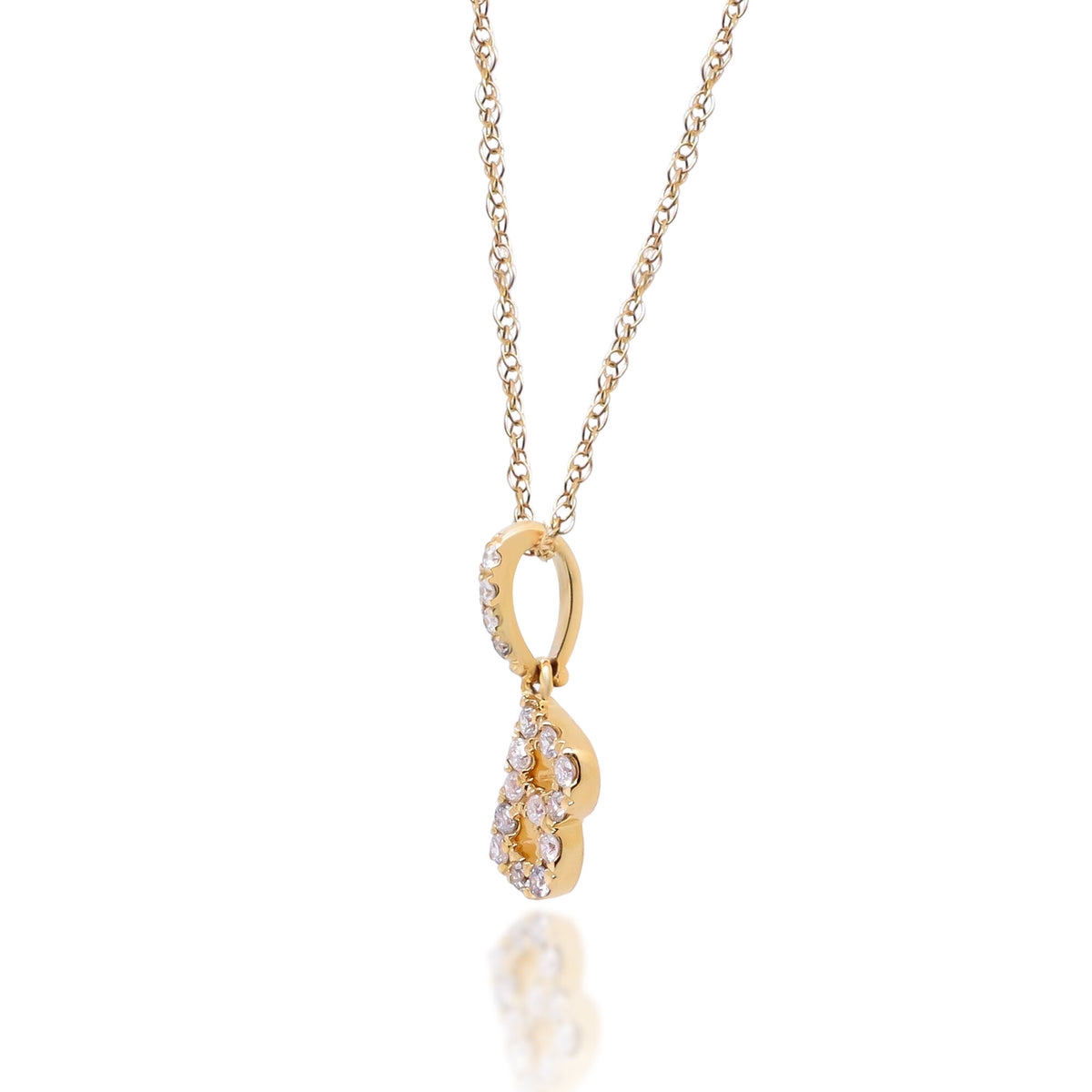 Diamond B Initial Pendant in 10K Yellow Gold (1/10 ct. tw.)