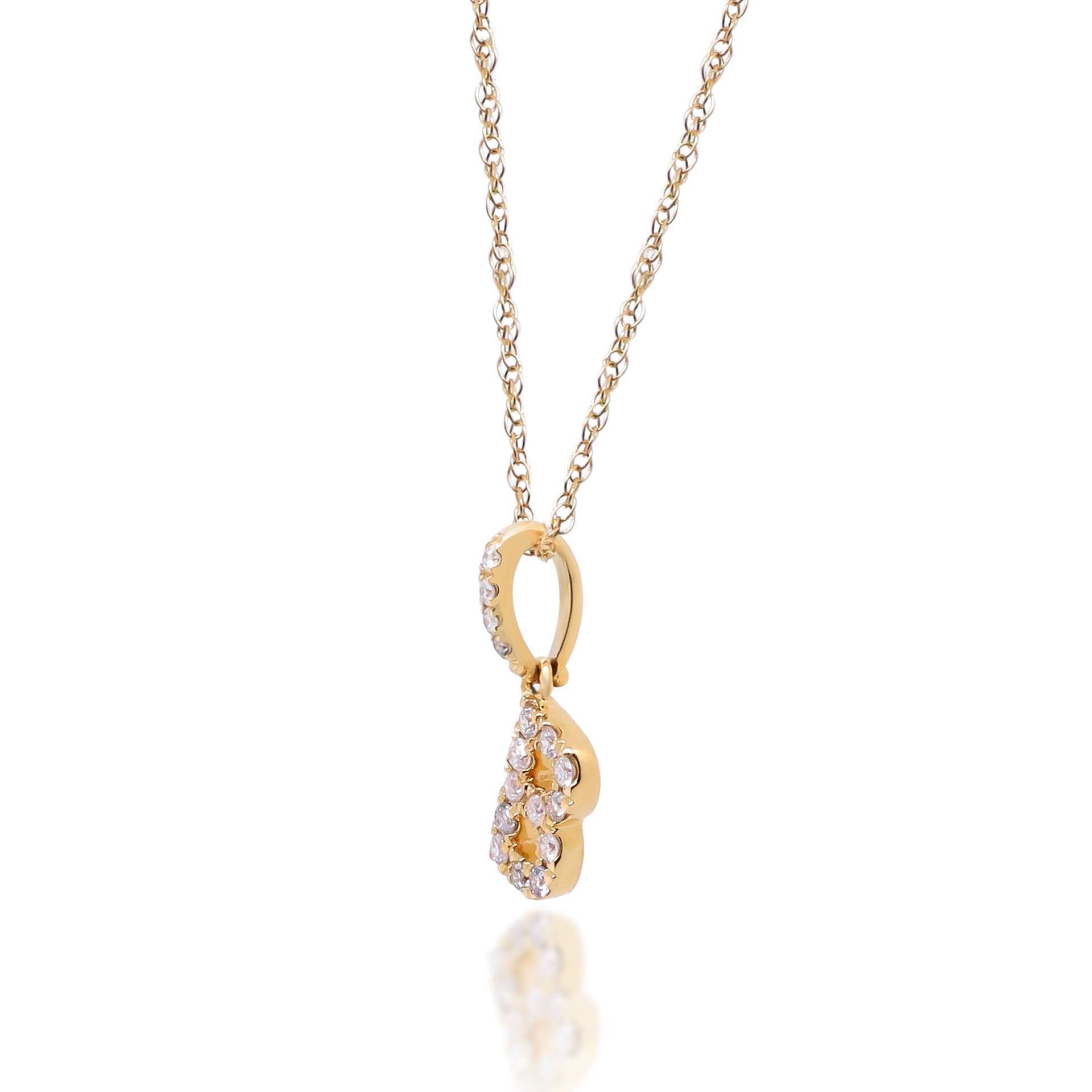 Diamond B Initial Pendant in 10K Yellow Gold (1/10 ct. tw.)