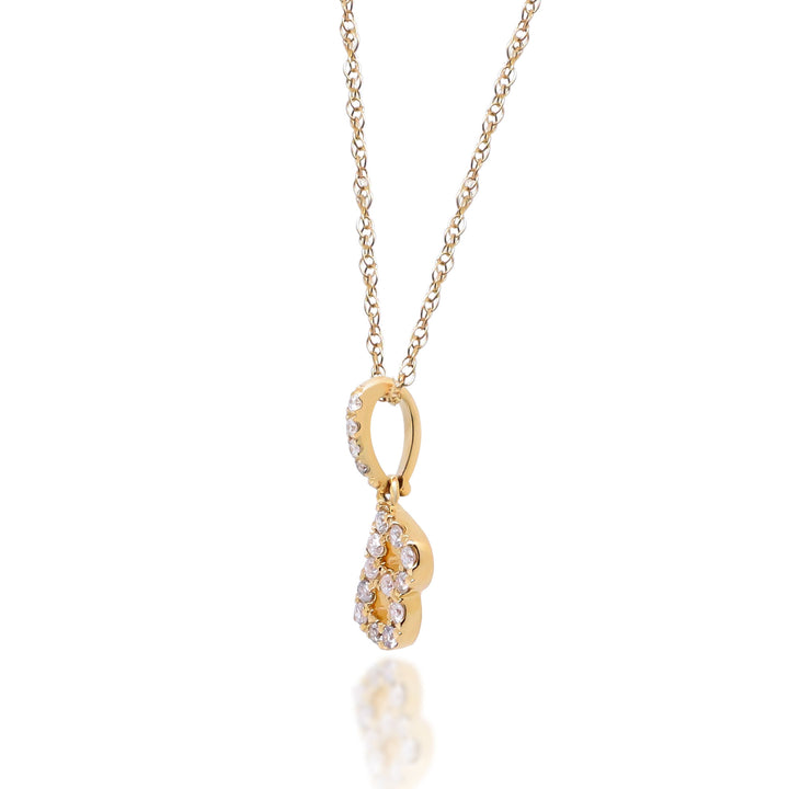 Diamond B Initial Pendant in 10K Yellow Gold (1/10 ct. tw.)