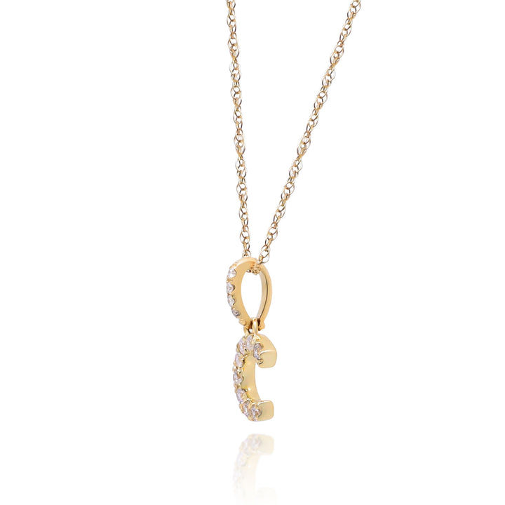Diamond C Initial Pendant in 10K Yellow Gold (1/10 ct. tw.)