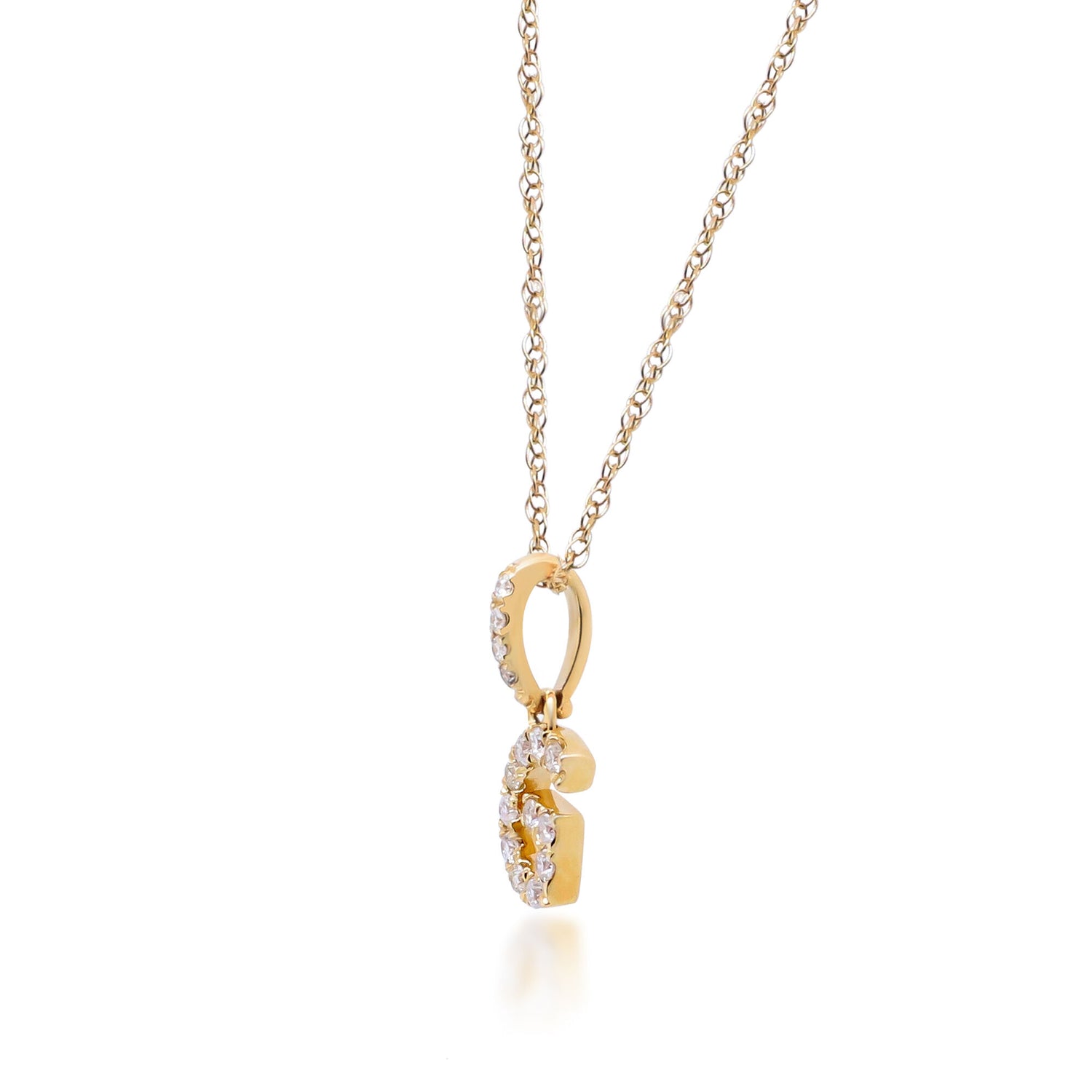 Diamond G Initial Pendant in 10K Yellow Gold (1/10 ct. tw.)