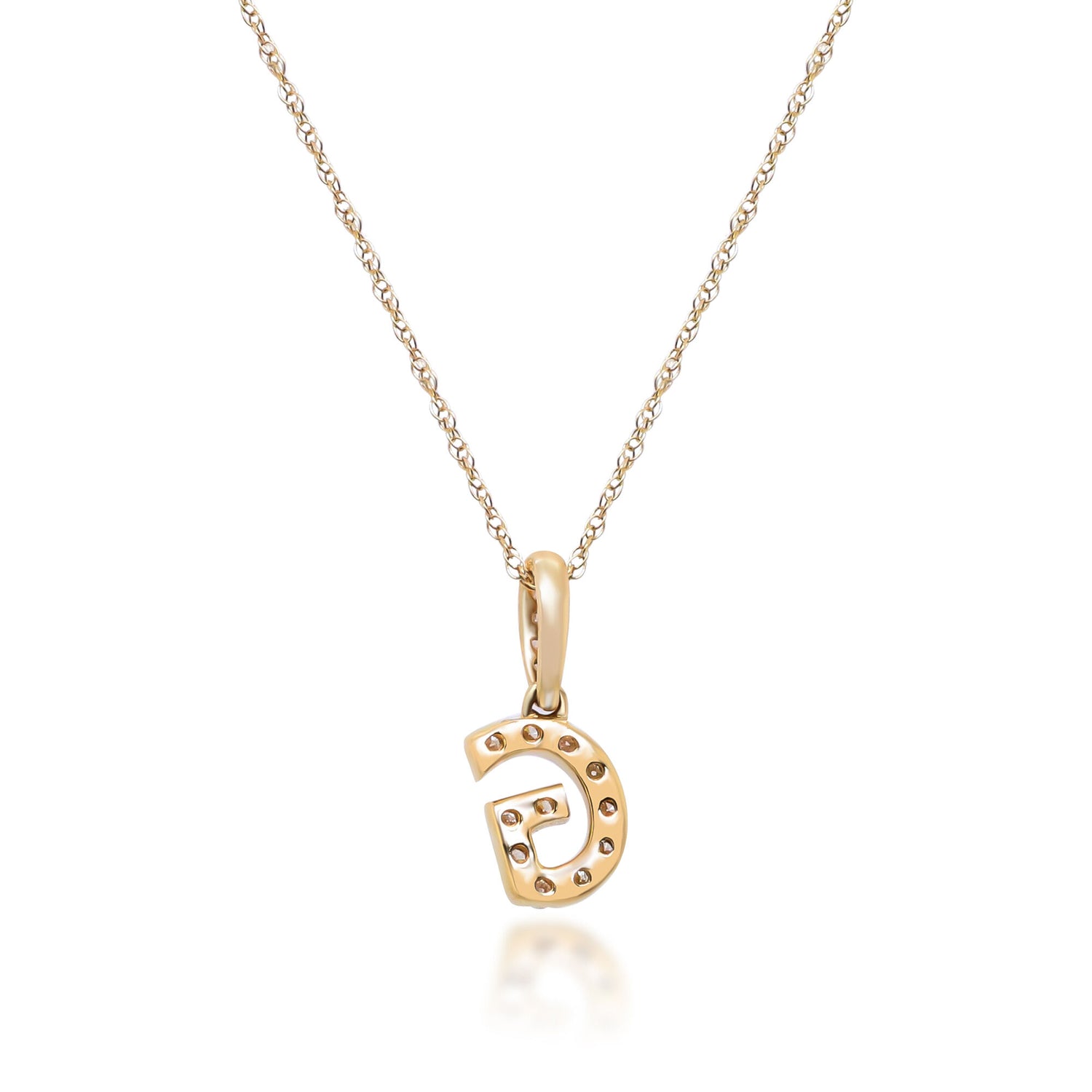 Diamond G Initial Pendant in 10K Yellow Gold (1/10 ct. tw.)