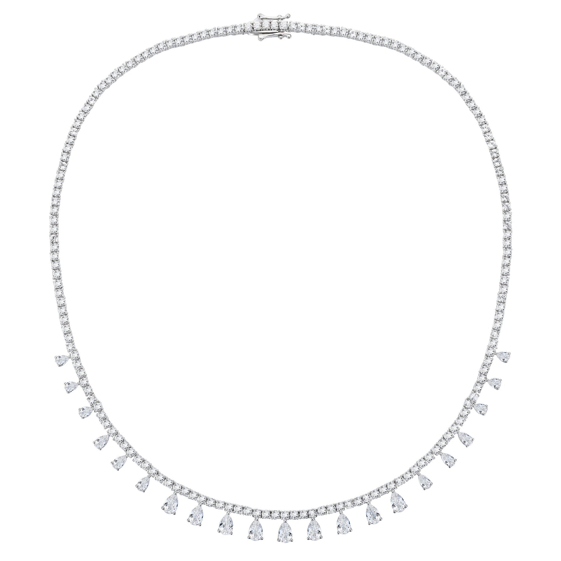 Lab-Created White Sapphire Necklace in Sterling Silver