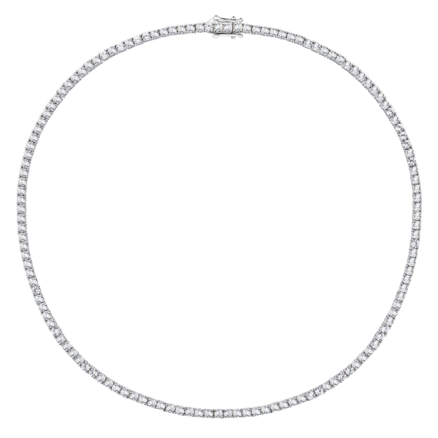 Lab-Created White Sapphire Tennis Necklace in Sterling Silver